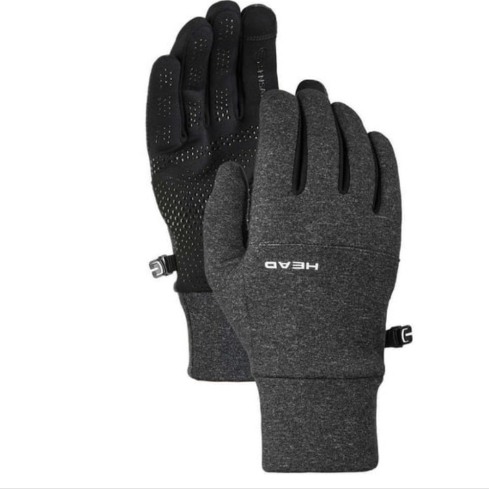 HEAD Running Gloves Touchscreen Grey Heather Sensatec Ultrafit XL New